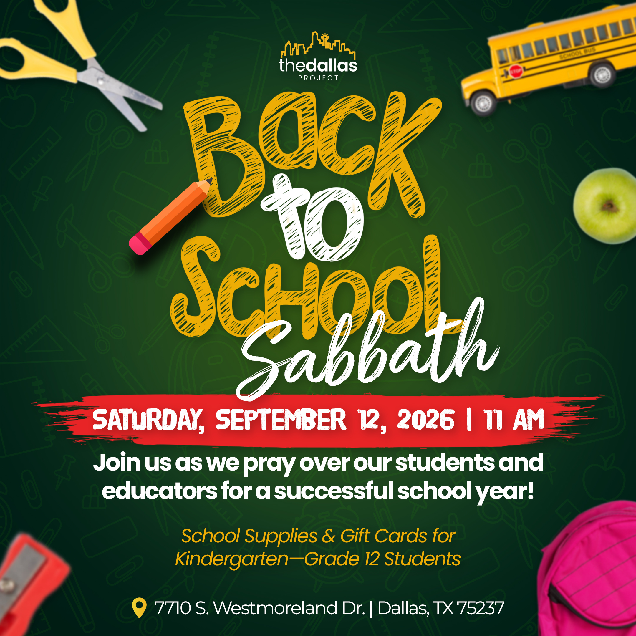 Back to School Sabbath — September 12, 2026