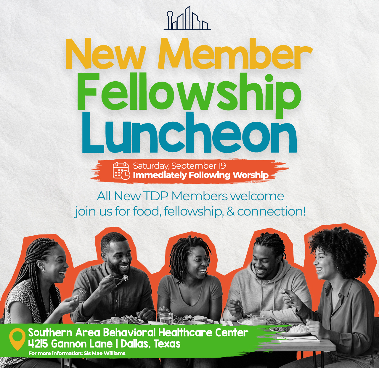 New Member Fellowship Luncheon — Saturday, September 19