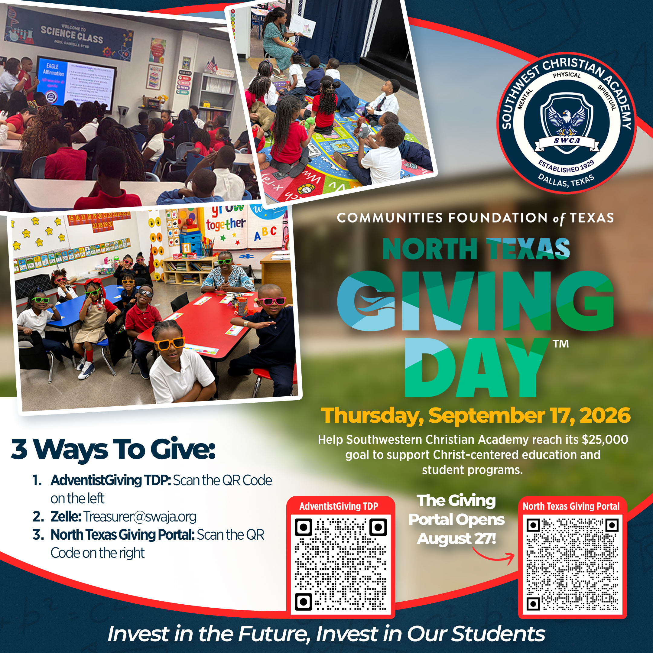 North Texas Giving Day — September 17, 2026 — Support Southwest Christian Academy